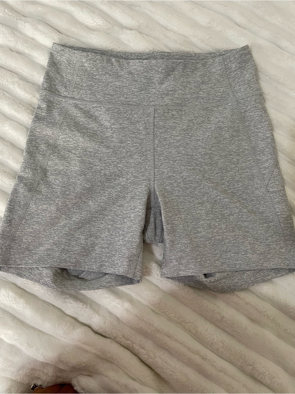 Outdoor Voices Heather Gray High-Rise Athletic Bike Shorts
